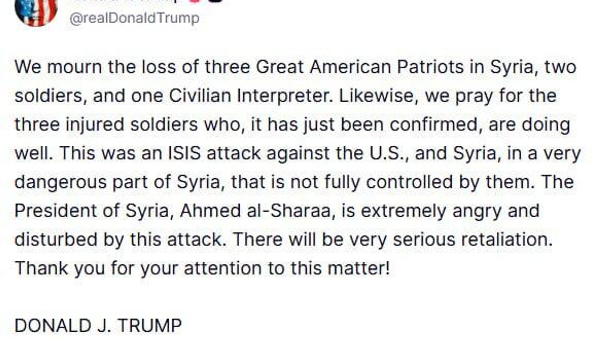 ترامپ پس از حمله داعش* به پالمیرا، قول انتقام داد ترامپ پس از حمله داعش* به پالمیرا، قول انتقام داد - اسپوتنیک ایران , 1920, 13.12.2025