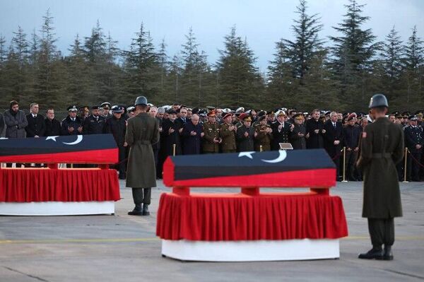 مقامات ترکیه در آنکارا، مراسم یادبود نظامی برای هیئت نظامی لیبی که در سانحه هوایی این کشور کشته شدند برگزار کرد - اسپوتنیک ایران  