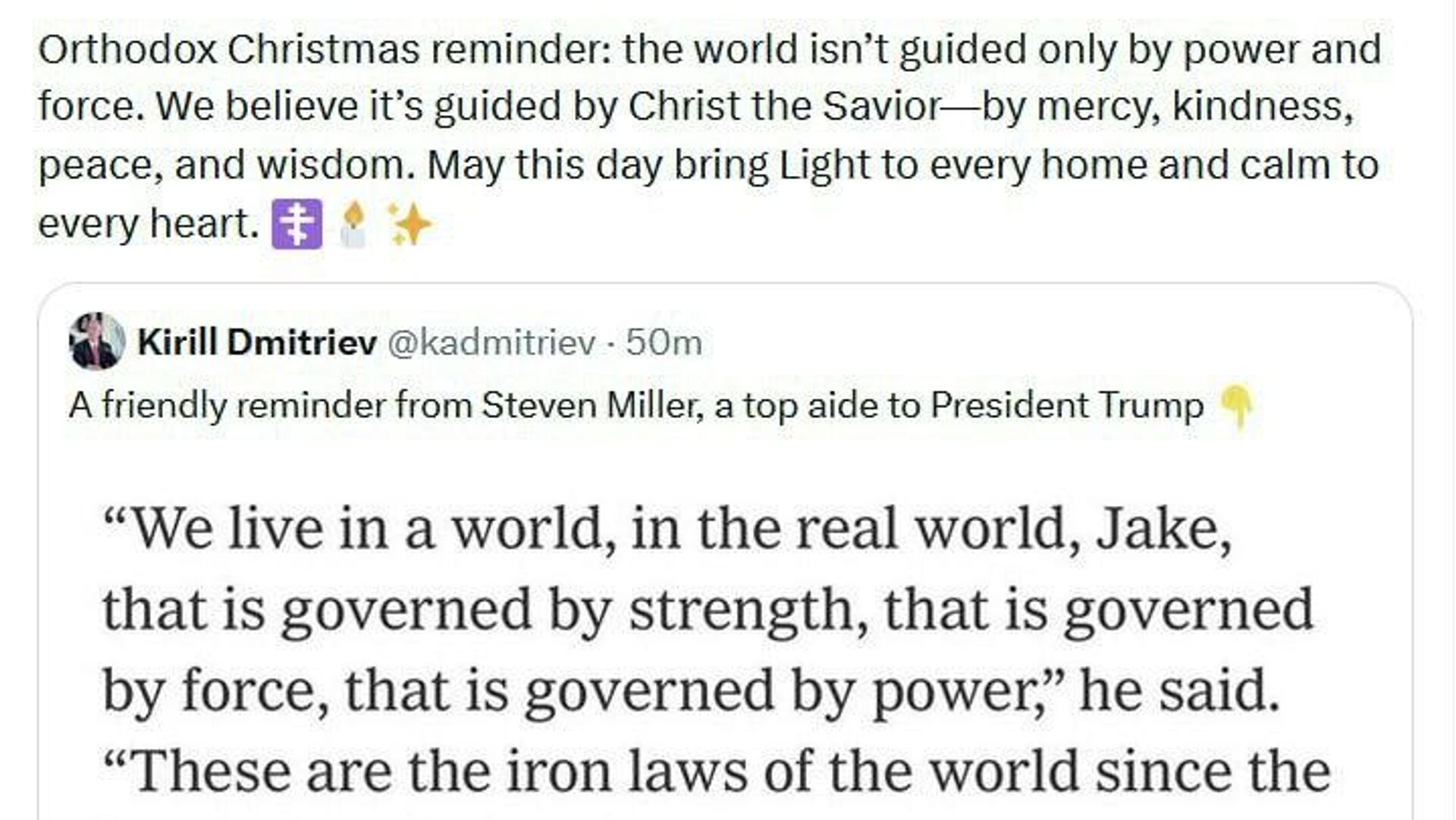 نماینده پوتین: دنیا فقط با قدرت و زور هدایت نمیشود نماینده پوتین: دنیا فقط با قدرت و زور هدایت نمیشود - اسپوتنیک ایران , 1920, 07.01.2026