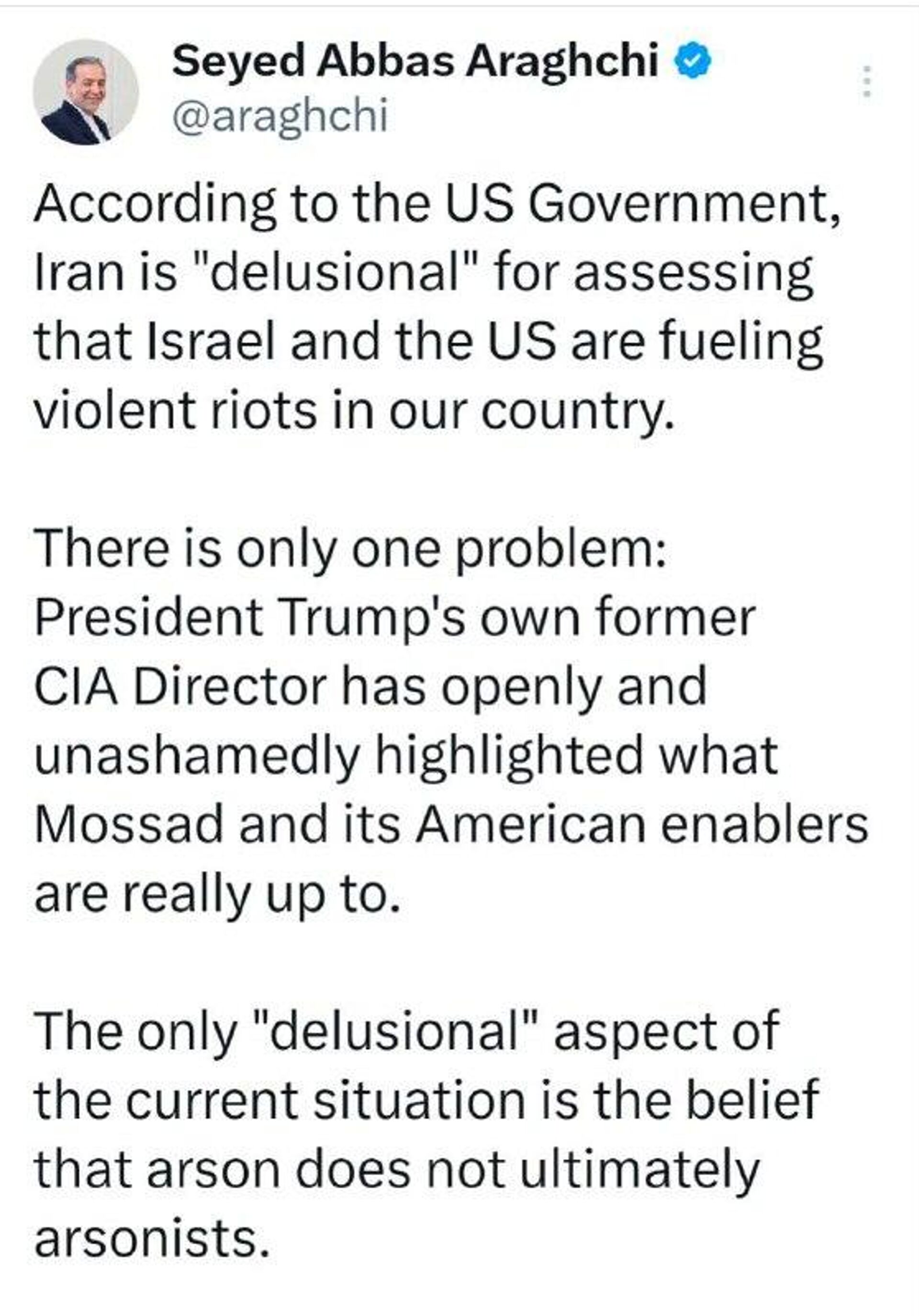 وزیر امور خارجه ایران در سخنانی گفت که آتش نهایتاً به خود آتشافروز برمیگردد وزیر امور خارجه ایران در سخنانی گفت که آتش نهایتاً به خود آتشافروز برمیگردد - اسپوتنیک ایران , 1920, 10.01.2026