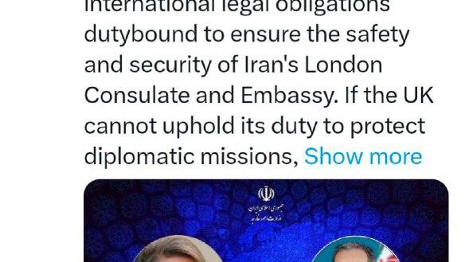 توییت وزیر خارجه ایران در مورد تماس تلفنی با وزیر خارجه انگلیس توییت وزیر خارجه ایران در مورد تماس تلفنی با وزیر خارجه انگلیس - اسپوتنیک ایران , 1920, 12.01.2026