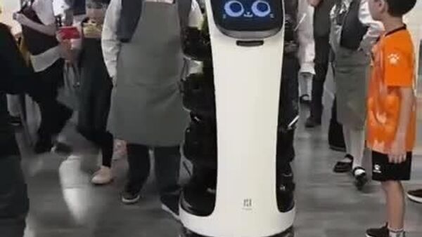 این ربات پیشخدمت بامزه به مدرسه‌ای در یاکوتسک روسیه رسیده است - اسپوتنیک ایران  