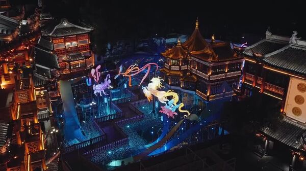 نمایش نور در باغ یویوان در شانگهای چین - اسپوتنیک ایران  