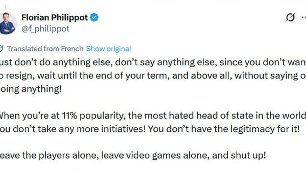 سیاستمدار فرانسوی: مکرون منفورترین رئیس دولت جهان است - اسپوتنیک ایران  