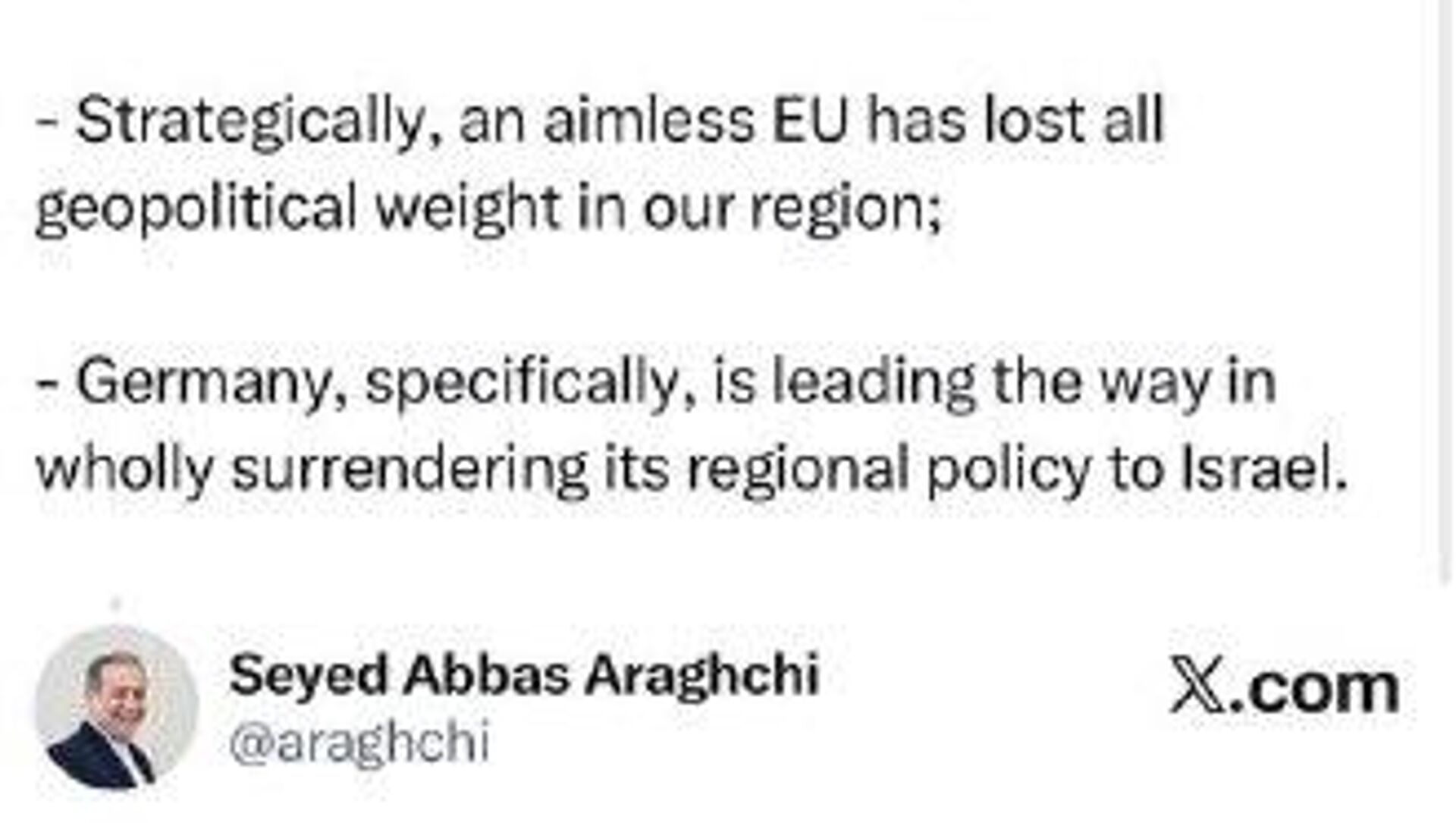 انتقاد وزیر امور خارجه ایران از اروپا انتقاد وزیر امور خارجه ایران از اروپا - اسپوتنیک ایران , 1920, 14.02.2026