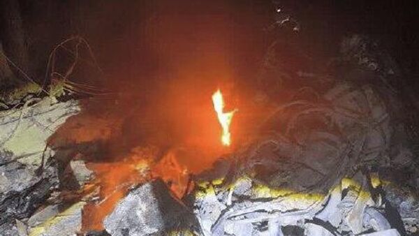 لاشه یک پهپاد اسرائیلی که توسط سامانه‌های پدافند هوایی ایران بر فراز خرم‌آباد سرنگون شده است - اسپوتنیک ایران  