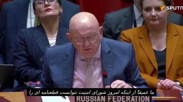 نماینده روسیه در سازمان ملل نتیجه رأ‌گیری در شورای امنیت درباره قطعنامه روسیه برای حل‌وفصل جنگ در خاورمیانه را مایه شرمساری و تئاتر ابلهانه‌ای خواند - اسپوتنیک ایران  
