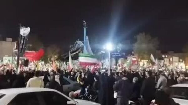 ایرانیان به افتخار روز جمهوری اسلامی در شهرهای مختلف با پرچم ایران به خیابان‌ها می‌آیند - اسپوتنیک ایران  