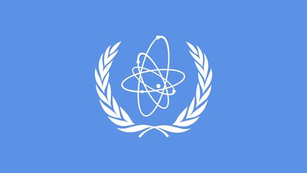 Flag of the International Atomic Energy Agency (IAEA), an organization of the United Nations - اسپوتنیک ایران  
