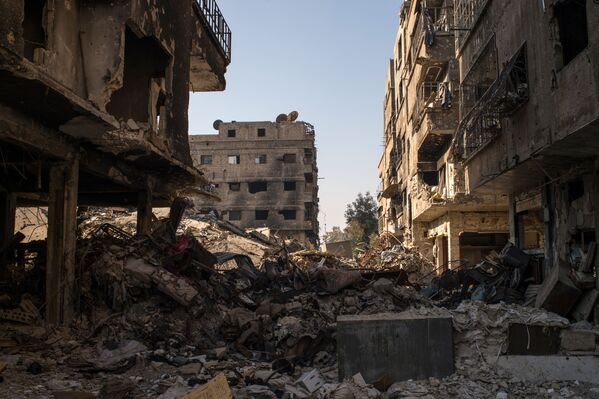 تخریب منطقه یرموک در دمشق - اسپوتنیک ایران  