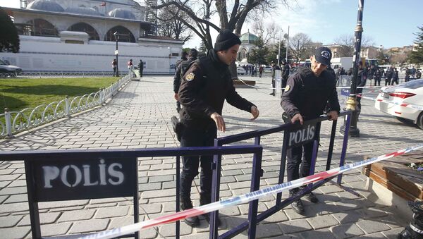 Полиция неподалеку от Голубой мечети в Стамбуле - اسپوتنیک ایران  