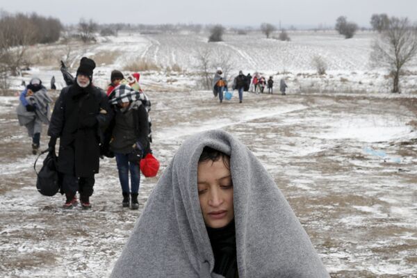 پناهجویان در مرز صربستان - مقدونیه - اسپوتنیک ایران  