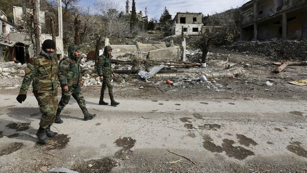 Бойцы Сирийской арабской армии в городе Рабия - اسپوتنیک ایران  
