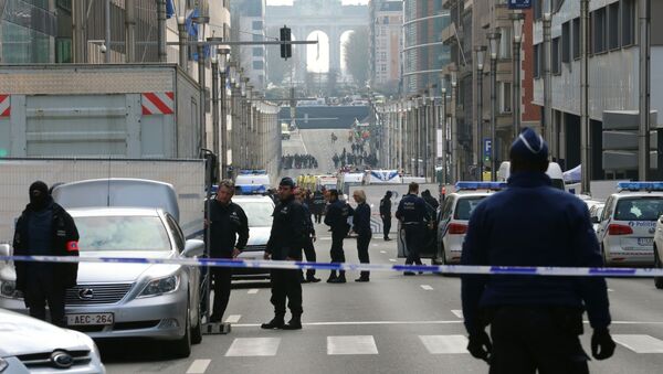Спасатели и полицейские на месте взрыва в метро Брюсселя - اسپوتنیک ایران  