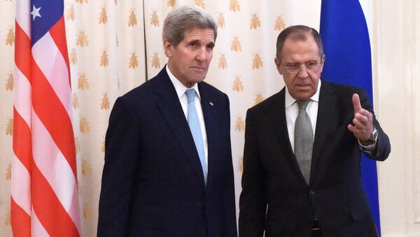 Государственный секретарь США Джон Керри и министр иностранных дел РФ Сергей Лавров во время встречи в Москве - اسپوتنیک ایران  