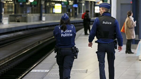 Бельгийские полицейские патрулируют метро в Брюсселе - اسپوتنیک ایران  