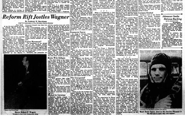 عناوین خبری روزنامه ها در رابطه با پرواز یوری گاگارین به فضا در سال 1961 - اسپوتنیک ایران  