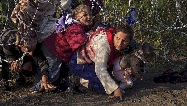 Сирийские беженцы пересекают сербско-венгерскую границу - اسپوتنیک ایران  