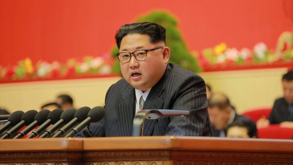 Лидер КНДР Ким Чен Ын во время съезда правящей партии в Пхеньяне - اسپوتنیک ایران  
