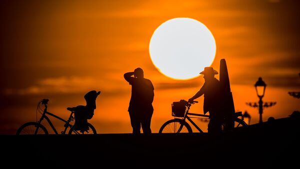 Велосипедисты на закате на набережной недалеко от Олимпийского Парка в Сочи - اسپوتنیک ایران  