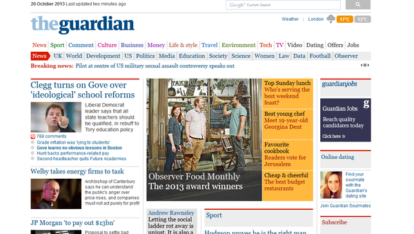 The Guardian website front page - اسپوتنیک ایران  