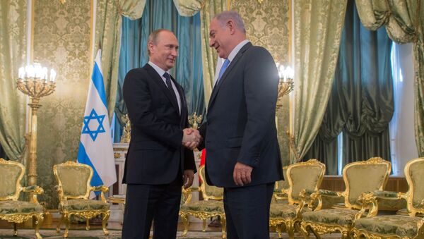 Президент РФ Владимир Путин и премьер-министр Израиля Биньямин Нетаньяху во время встречи в Кремле - اسپوتنیک ایران  