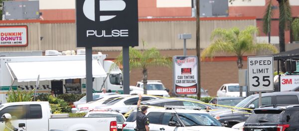 A police vehicle outside the Pulse nightclub, the scene of a mass shooting in Orlando, Florida, on June 12, 2016 A police vehicle outside the Pulse nightclub, the scene of a mass shooting in Orlando, Florida, on June 12, 2016 - اسپوتنیک ایران