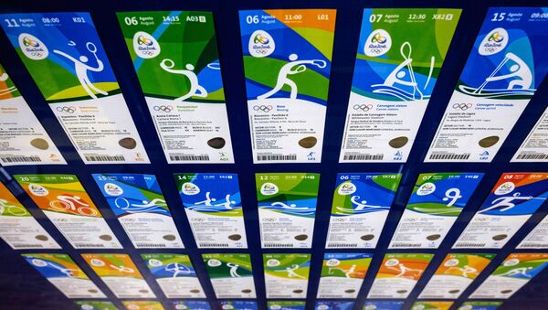 View of tickets for the Rio 2016 Olympic and Paralympic games as their design is revealed in Rio de Janeiro, Brazil, on May 20, 2016 - اسپوتنیک ایران  