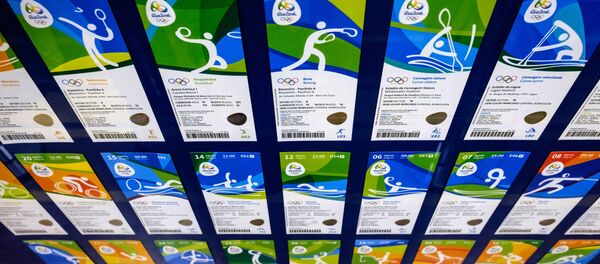 View of tickets for the Rio 2016 Olympic and Paralympic games as their design is revealed in Rio de Janeiro, Brazil, on May 20, 2016 View of tickets for the Rio 2016 Olympic and Paralympic games as their design is revealed in Rio de Janeiro, Brazil, on May 20, 2016 - اسپوتنیک ایران