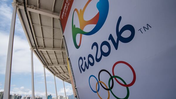A banner with the Olympic logo for the Rio 2016 Olympic Games seen at the Olympic Tennis Centre of the Olympic Park in Rio de Janeiro, Brazil, on December 11, 2016 - اسپوتنیک ایران  