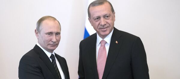 ولادیمیر پوتین و رجب طیب اردوغان در  کاخ کونستانتینوف سنت پطربورگ - اسپوتنیک ایران  