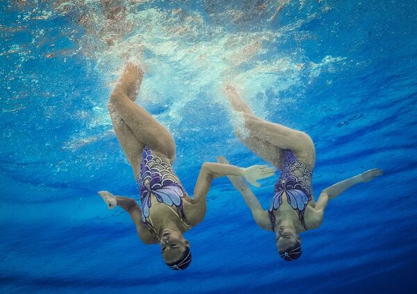 ناتالیا ایشنگو و سوتلانا روماشینا، شناگران روسیه در شنای همزمان در مسابقات المپیک ریو د ژانیرو - اسپوتنیک ایران  