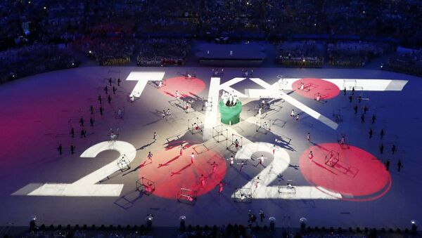 Артисты во время театрализованного представления на церемонии закрытия XXXI летних Олимпийских игр в Рио-де-Жанейро - اسپوتنیک ایران  