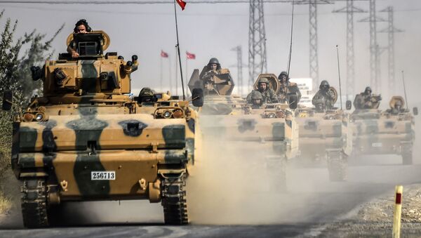 Танк турецкой армии у границы с Сирией - اسپوتنیک ایران  
