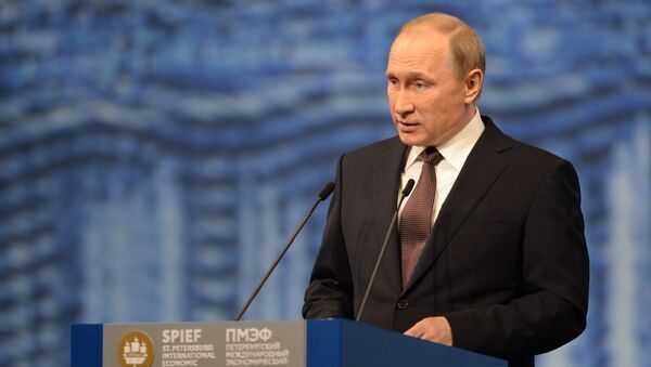 Президент России Владимир Путин на XX Петербургском международном экономическом форуме - اسپوتنیک ایران  
