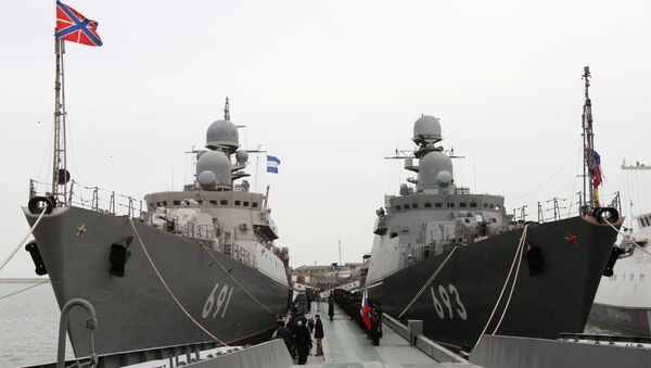 Ракетные корабли Татарстан и Дагестан в Махачкалинском морском порту - اسپوتنیک ایران  