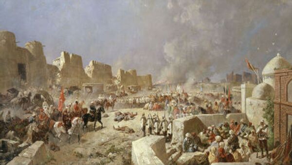 Картина Николая Каразина Вступление русских войск в Самарканд 8 июня 1868 года - اسپوتنیک ایران  