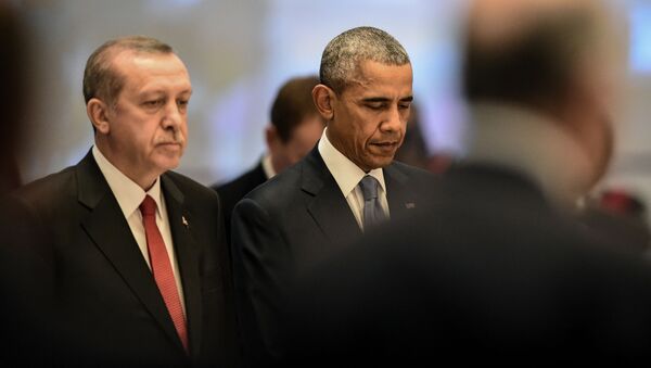 Президент Турции Тайип Эрдоган и президент США Барак Обама в турецкой Анталье - اسپوتنیک ایران  