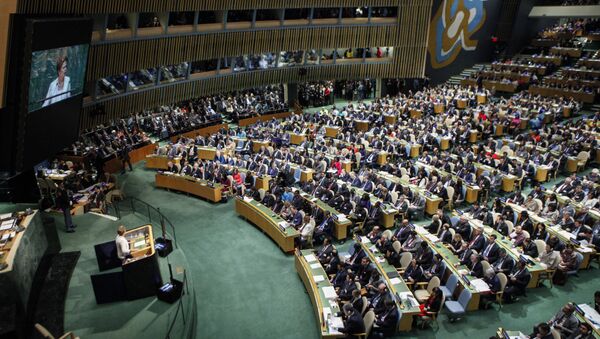 Пленарное заседание 70-й сессии Генеральной Ассамблеи ООН в Нью-Йорке - اسپوتنیک ایران  