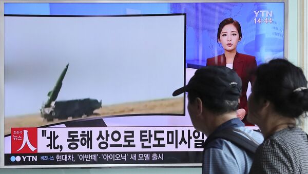 Телевизионный выпуск новостей о запуске ракеты в КНДР, Сеул - اسپوتنیک ایران  