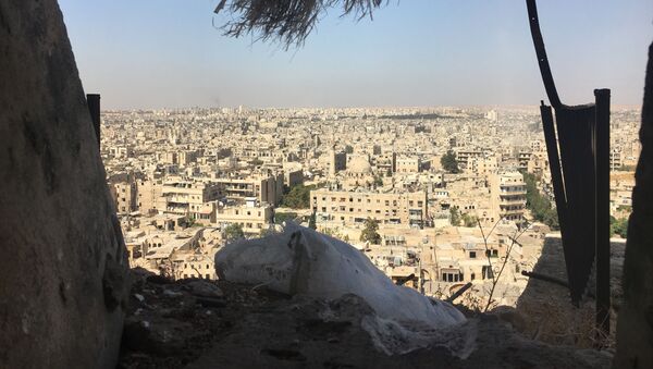 Вид из Цитадели в Алеппо на захваченные боевиками восточные кварталы города - اسپوتنیک ایران  