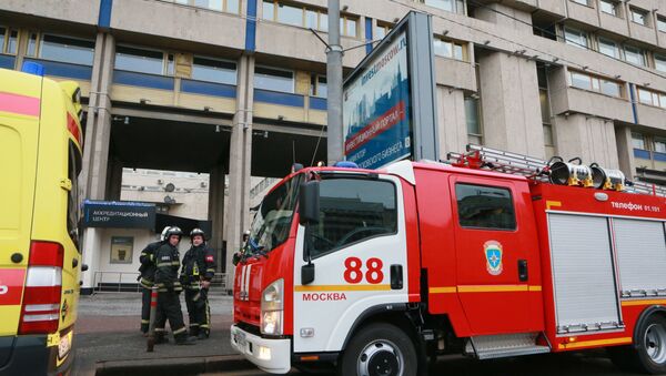 Пожарные машины у центрального офиса МИА Россия сегодня - اسپوتنیک ایران  