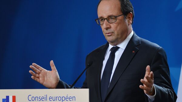 Президент Франции Франсуа Олланд выступает на саммите Европейского Союза в Брюсселе - اسپوتنیک ایران  