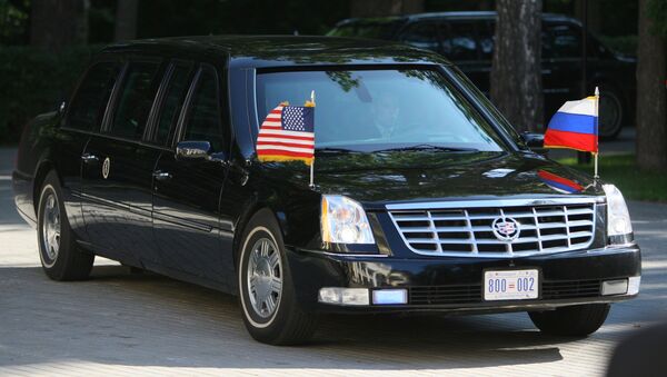 Автомобиль президента США Барака Обамы в резиденции Ново-Огарево - اسپوتنیک ایران  