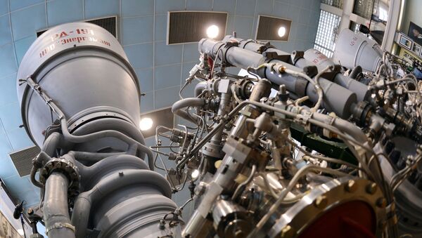 Выставочный макет ракетного двигателя РД-191 на заводе АО НПО Энергомаш имени академика В.П. Глушко - اسپوتنیک ایران  