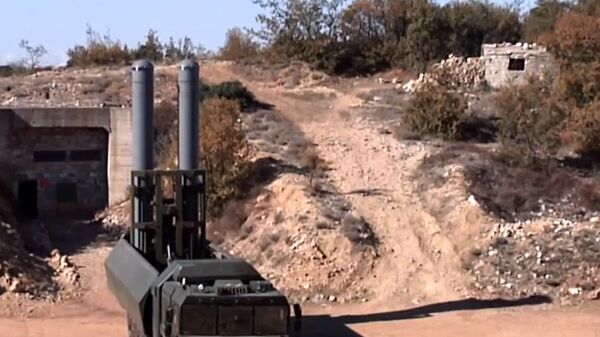 Пуск крылатой ракеты Оникс с БРК Бастион по объекту незаконных вооруженных формирований в Сирии - اسپوتنیک ایران  
