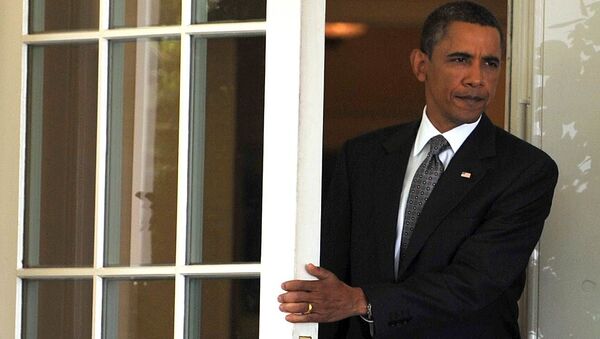 Президент США Барак Обама на пороге Белого Дома в Вашингтоне - اسپوتنیک ایران  