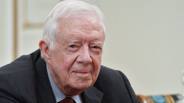 Former US President Jimmy Carter at Russian President Vladimir Putin's meeting with members of The Elders - اسپوتنیک ایران  