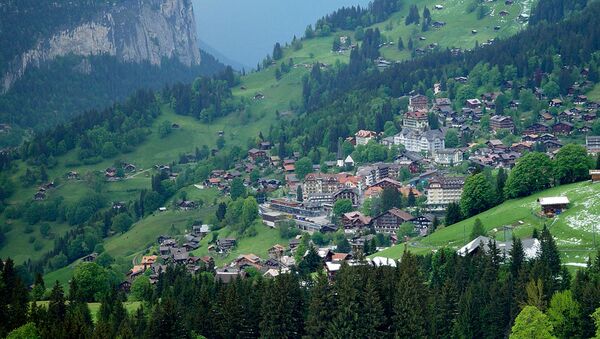 Вид на деревню Венген в Швейцарских Альпах - اسپوتنیک ایران  