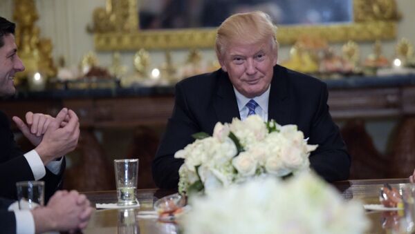 Президент Дональд Трамп на приеме в обеденном зале Белого дома в Вашингтоне - اسپوتنیک ایران  